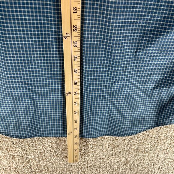 Cole Hann Shirt Mens Large Blue Check Long Sleeve Button Up Grand Series Adult - Picture 10 of 11